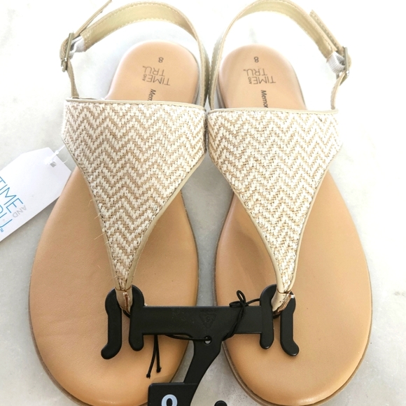 New "Time & Tru" Woven Strappy Sandals - NWT - Picture 1 of 12